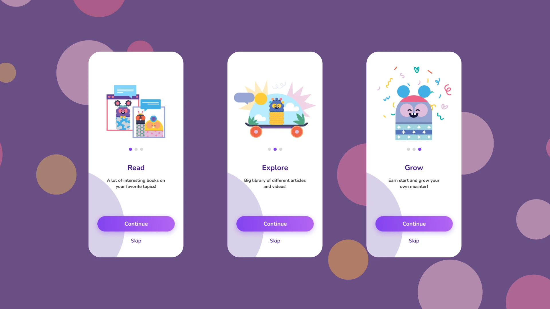Onboarding App for kids for Figma and Adobe XD