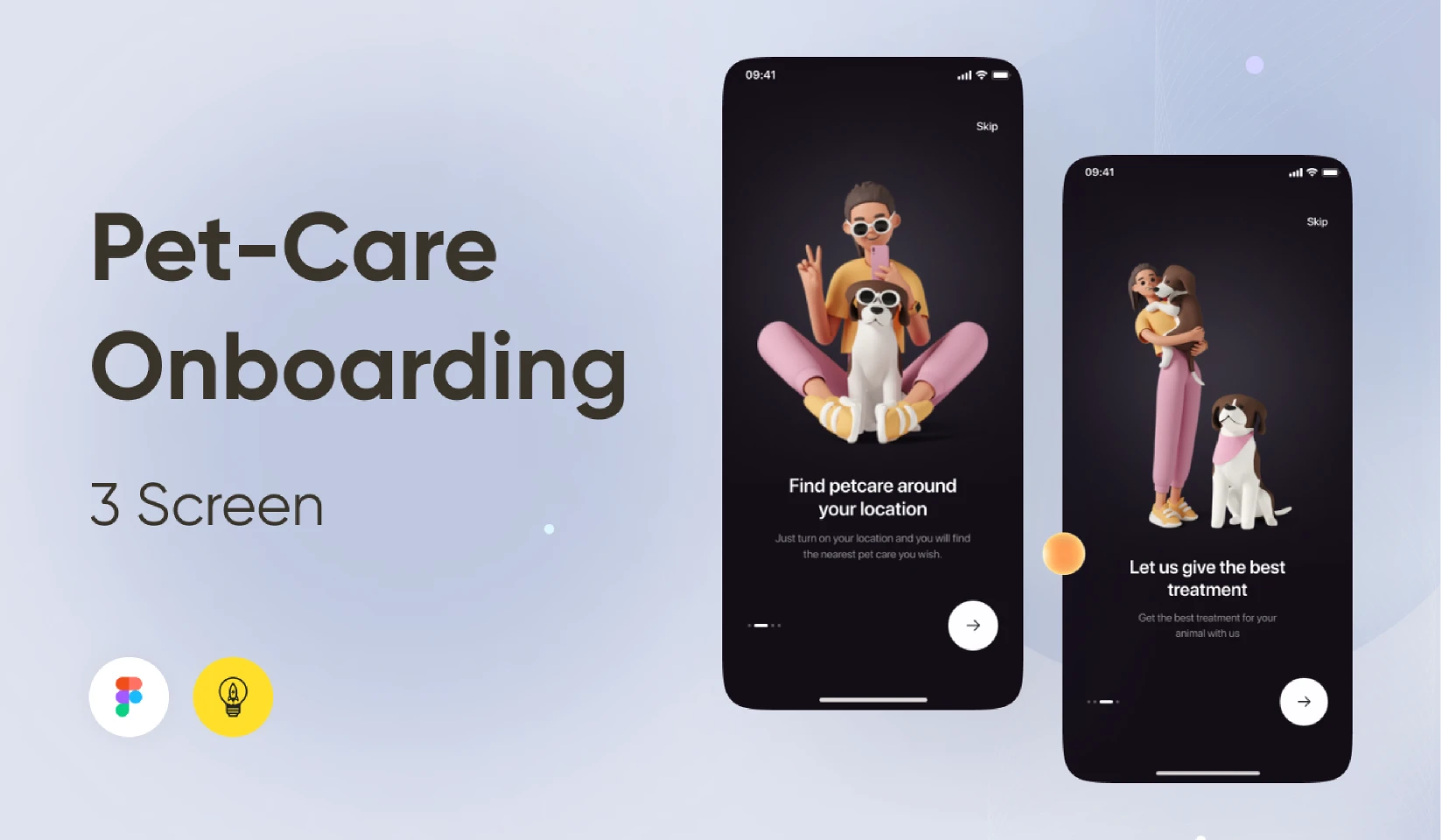 Onboardings - Pet Care App for Figma and Adobe XD