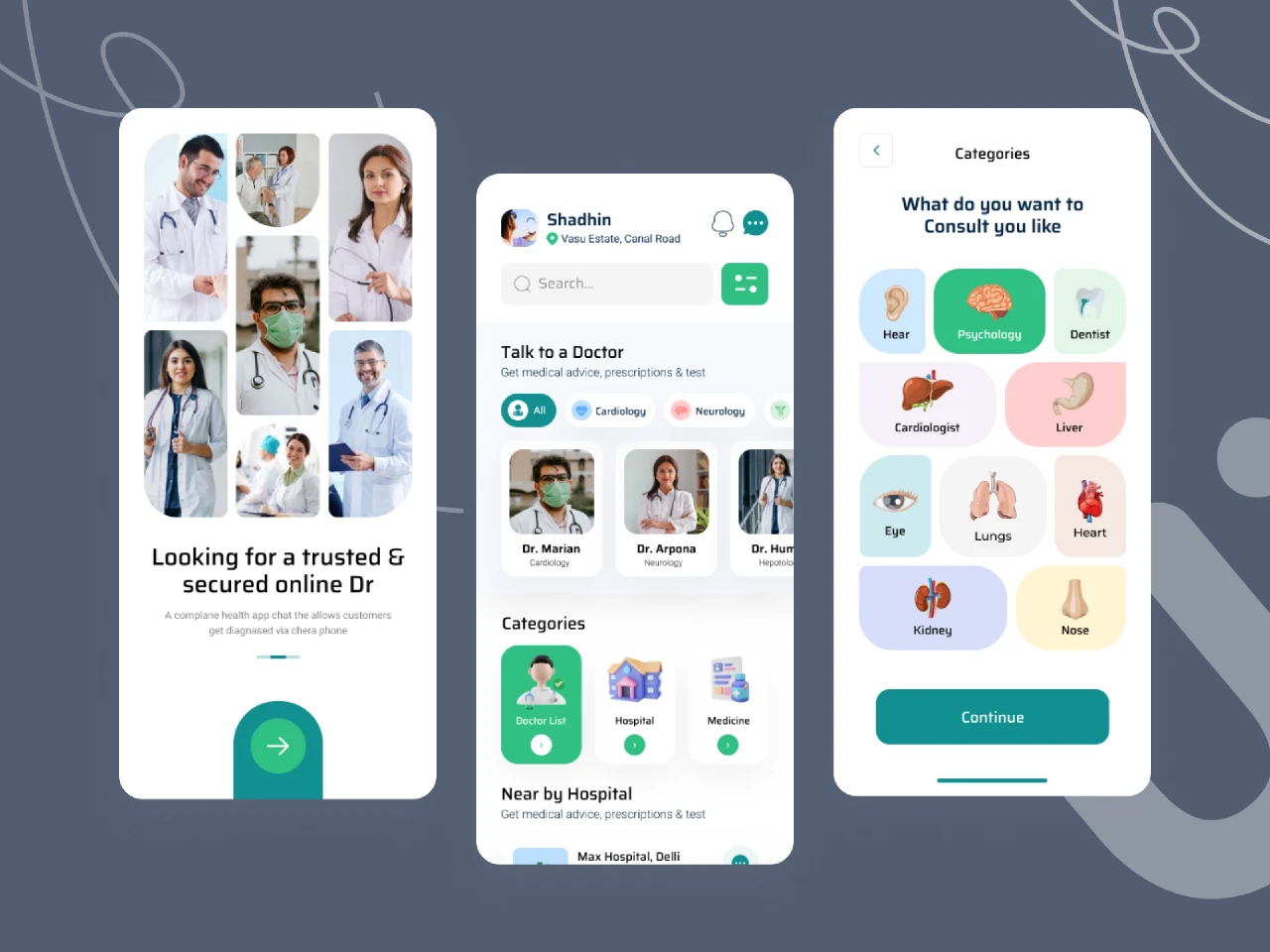 Online Doctor App  for Figma and Adobe XD