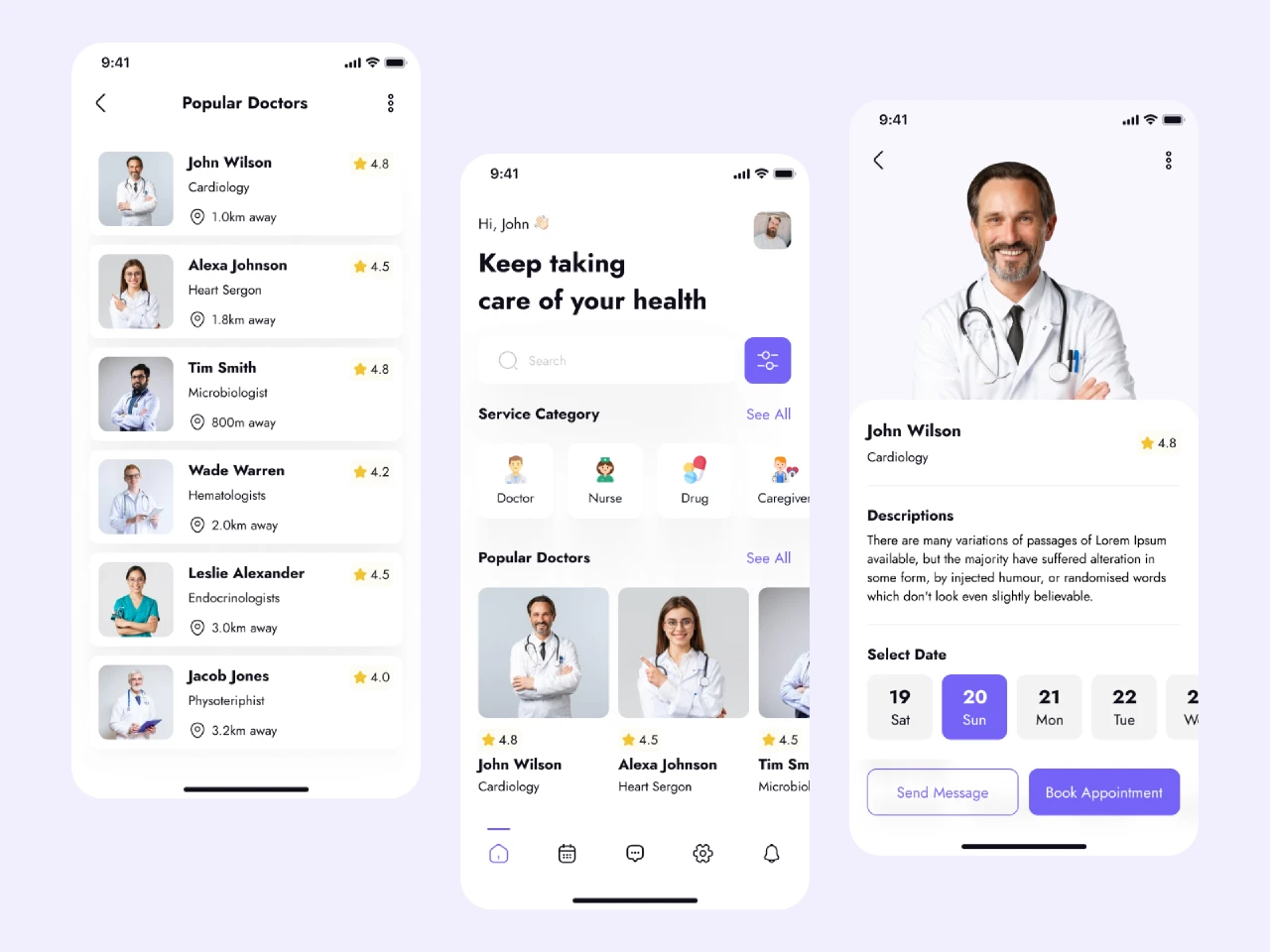 Online Doctor Appointment App UI Kit V1 for Figma and Adobe XD