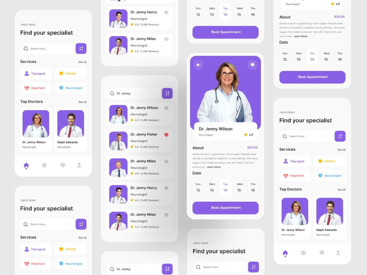 Online Doctor Appointment & Consultation  for Figma and Adobe XD