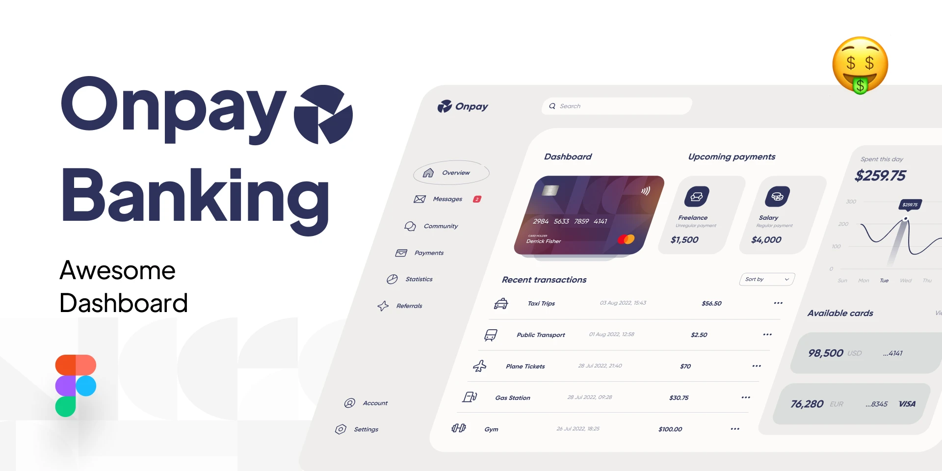 OnPay Banking Dashoard (Community) for Figma and Adobe XD
