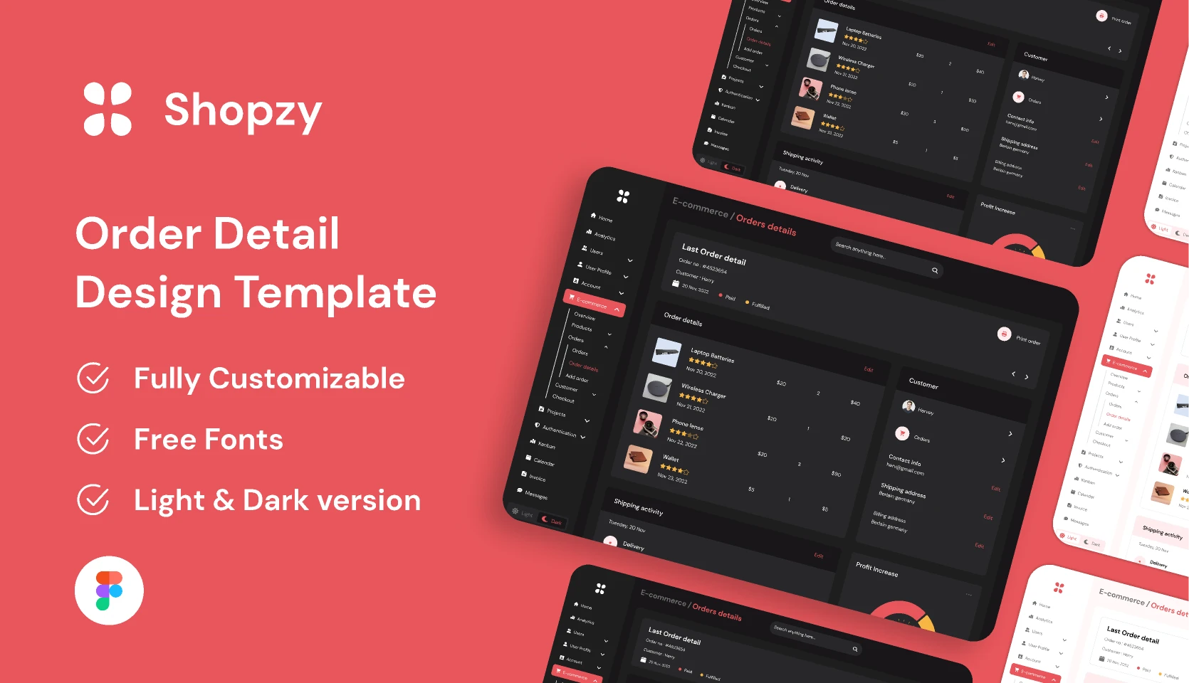 Order Detail Template for Figma and Adobe XD