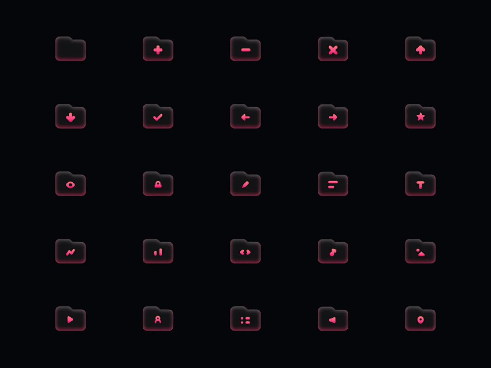 Outline Glowing Icons  - Free Figma Template