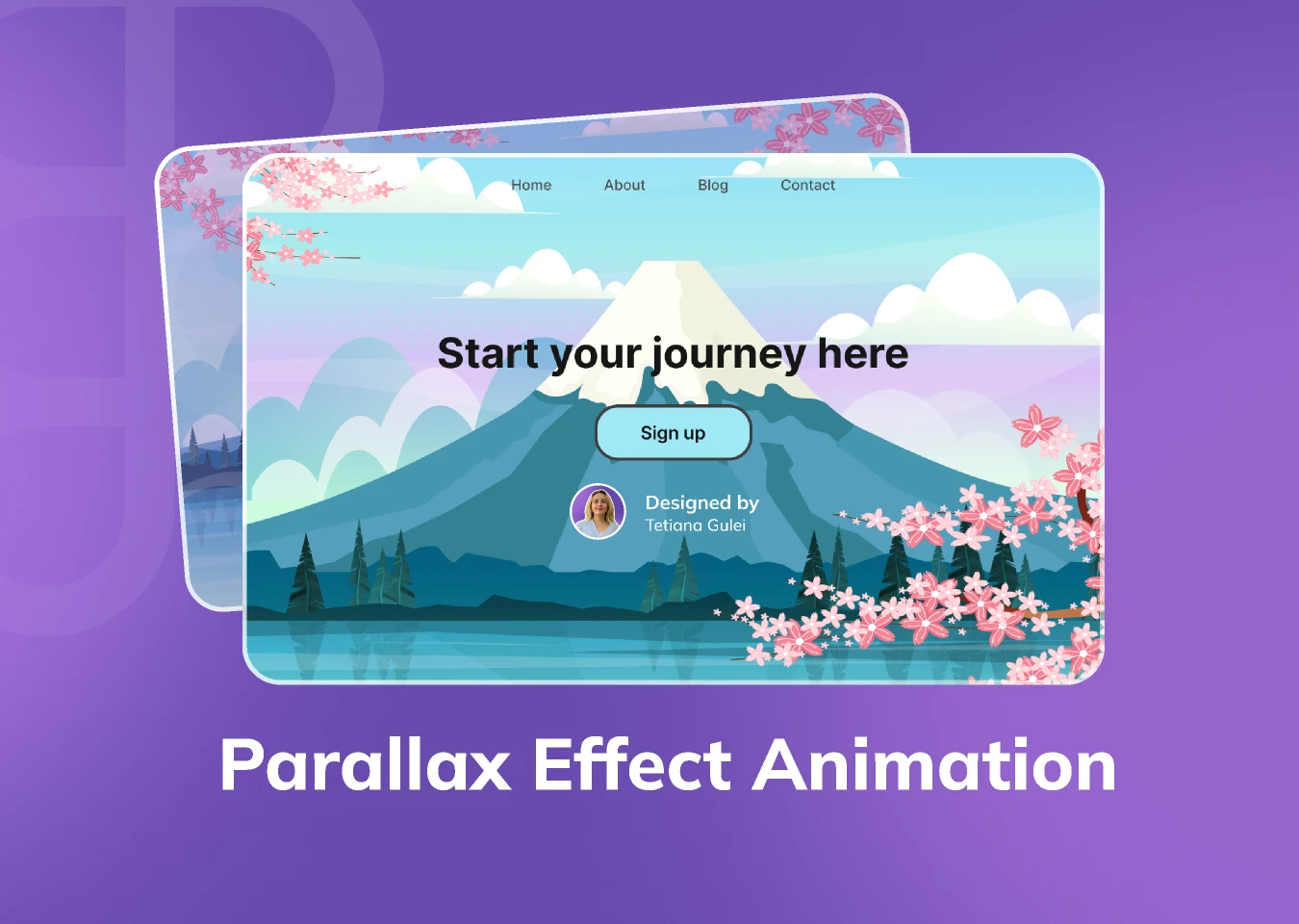 Parallax effect animation template | YouTube tutorial for Figma and Adobe XD