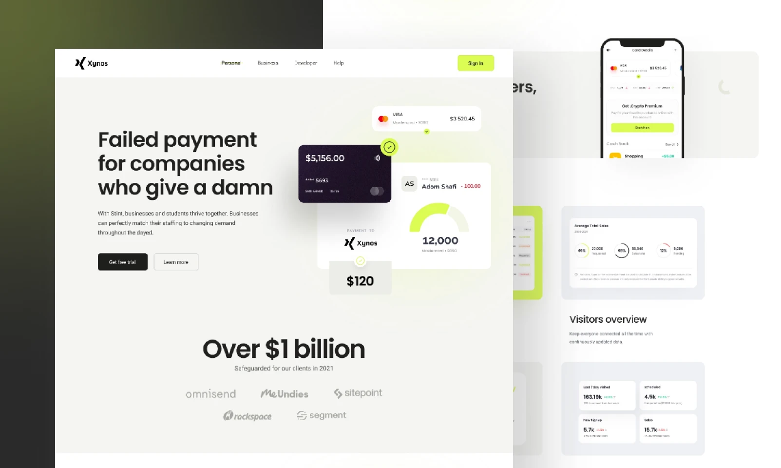 Payment Gateway Website Design for Figma and Adobe XD