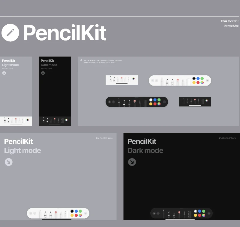 PencilKit / Apple Pencil Components for Figma and Adobe XD