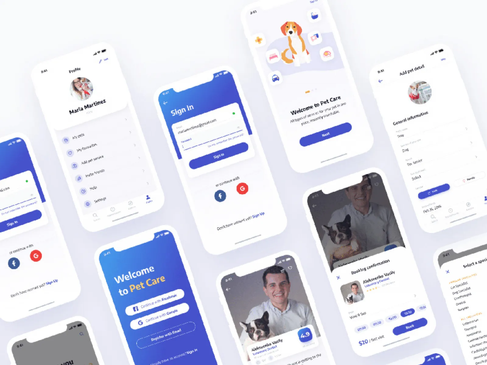 Pet Care Mobile App UI/UX  - Free Figma Template