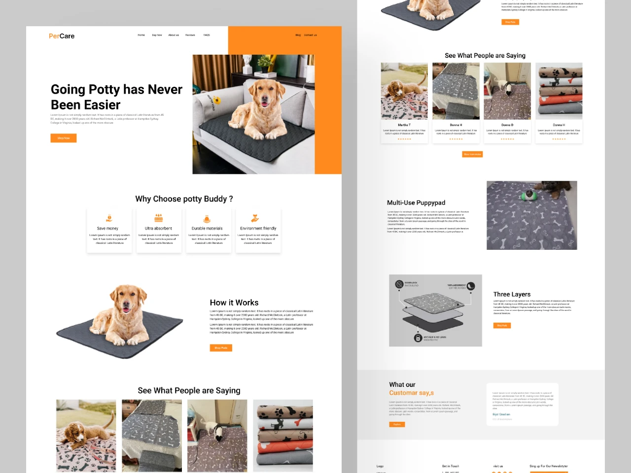 Pet Landing Page for Figma and Adobe XD