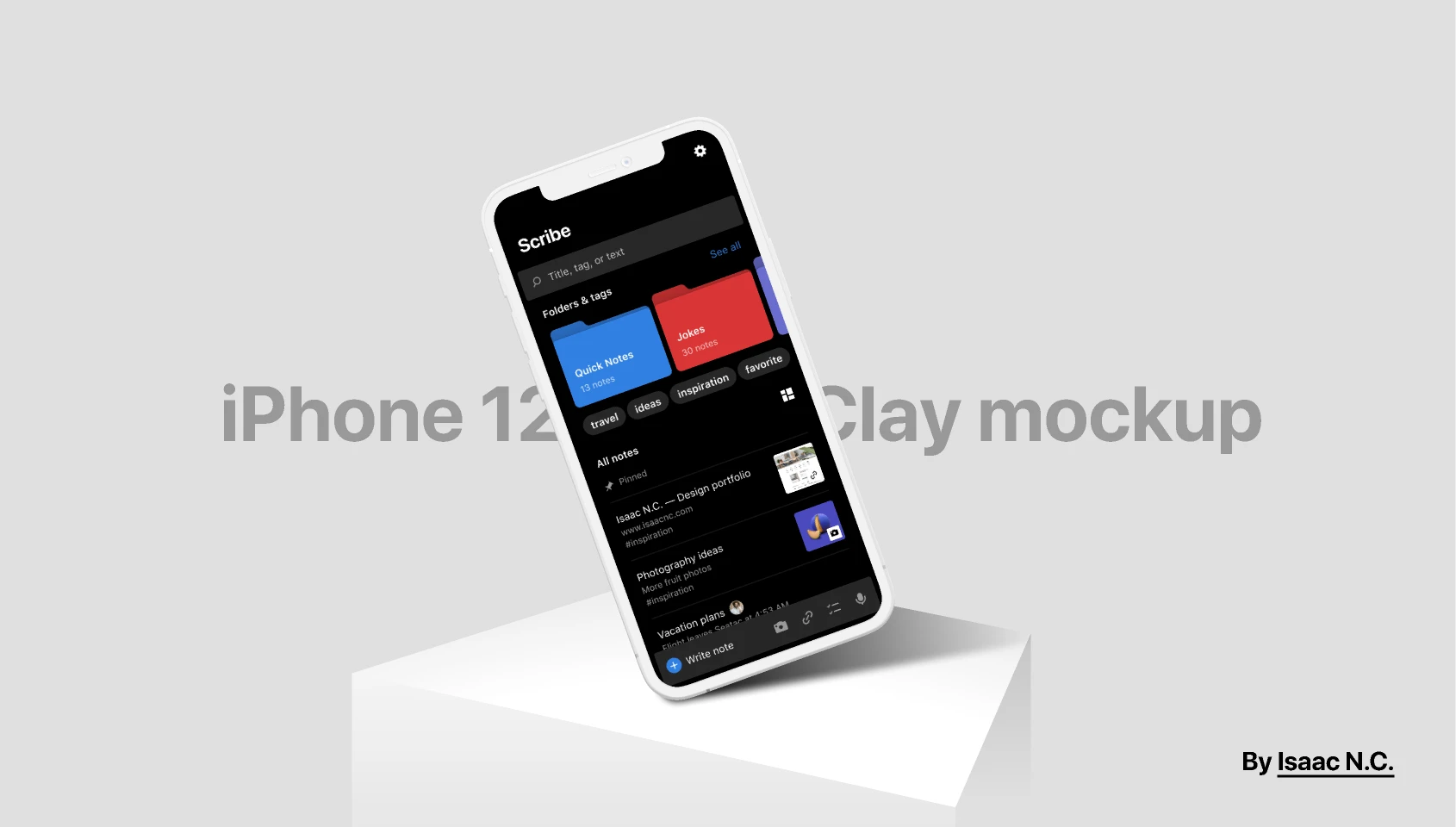 Phone 12 clay mockup vector for Figma and Adobe XD