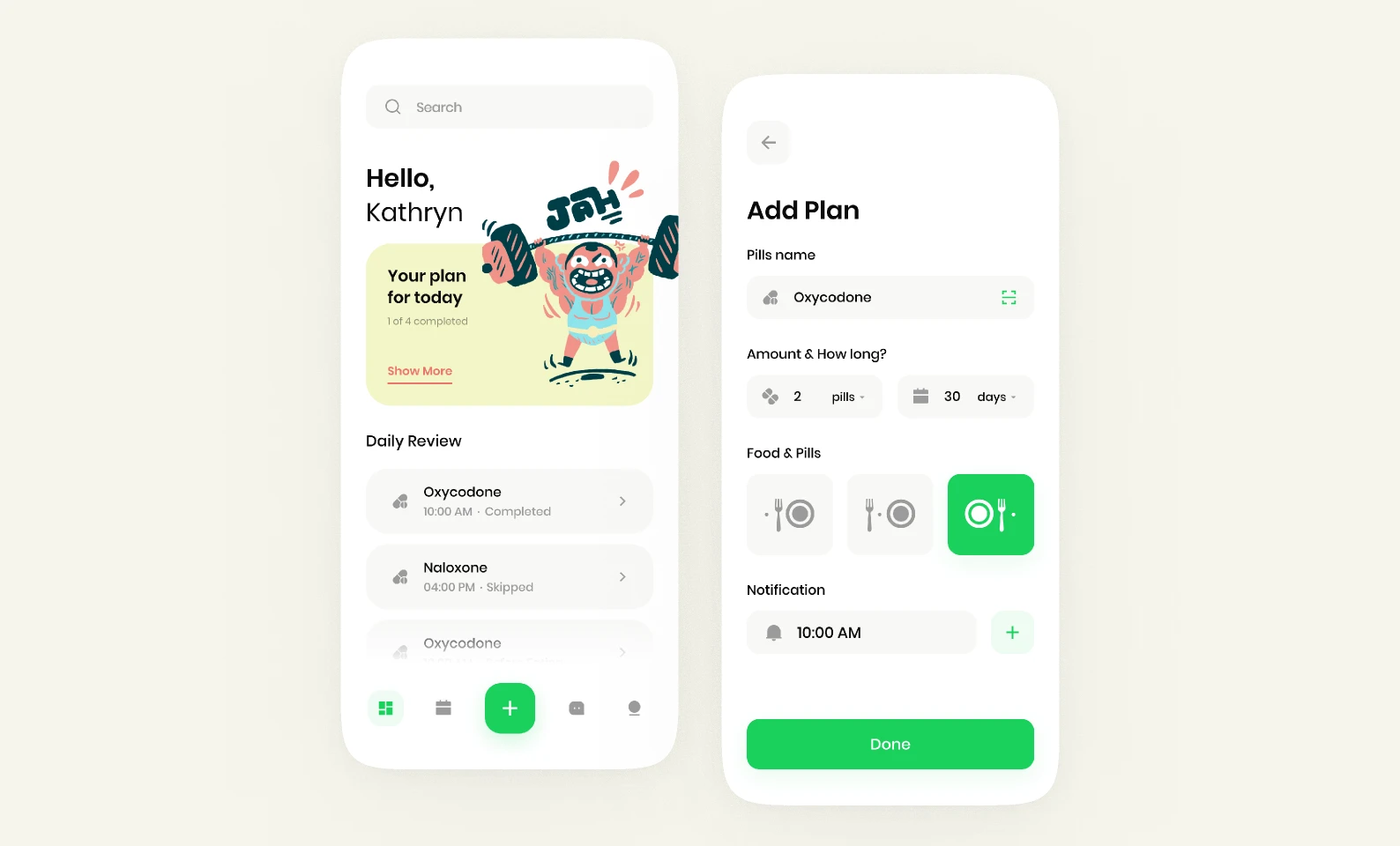 Pill Reminder & Medication Tracking App (2019) for Figma and Adobe XD