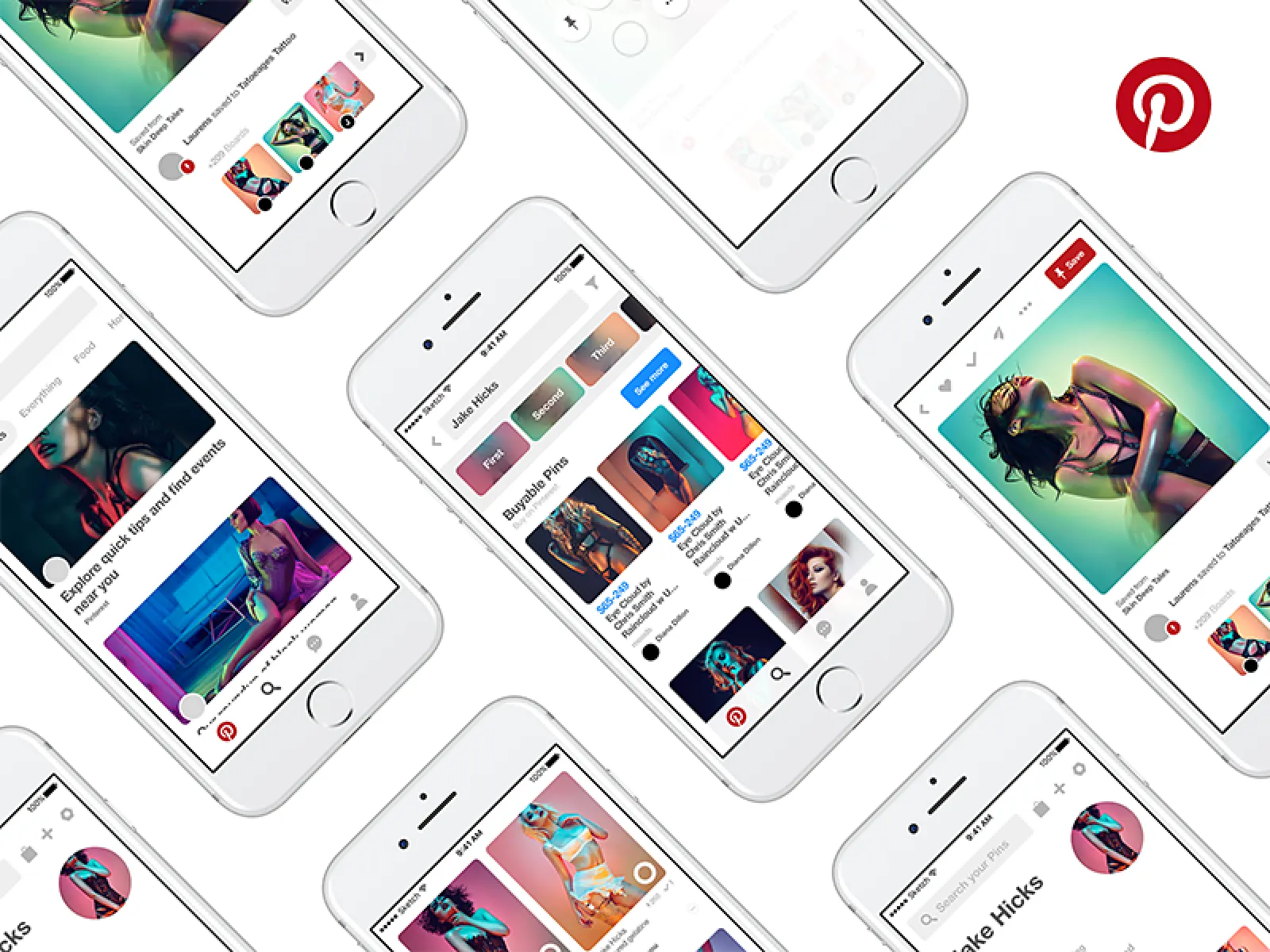 Pinterest Mobile GUI Kit  - Free Figma Template