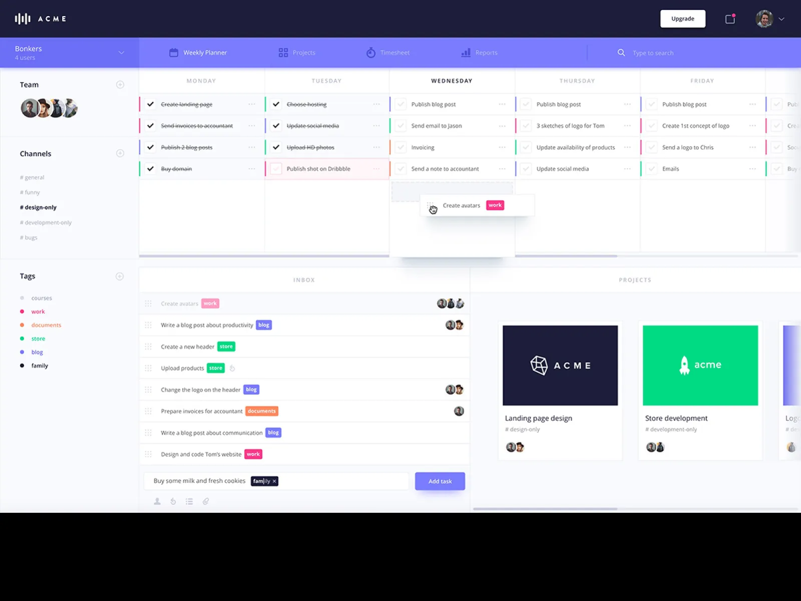 Planner Dashboard UI Kit  - Free Figma Template