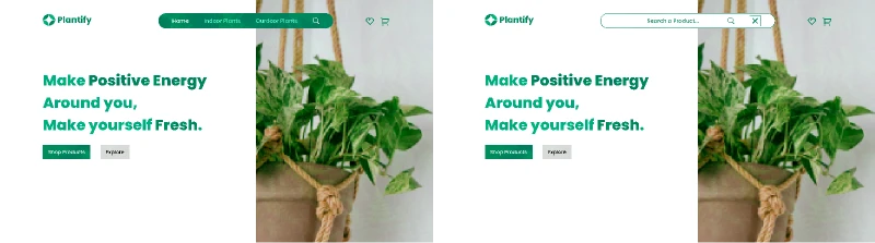 Plant Website Design - Search Icon Animation for Figma and Adobe XD