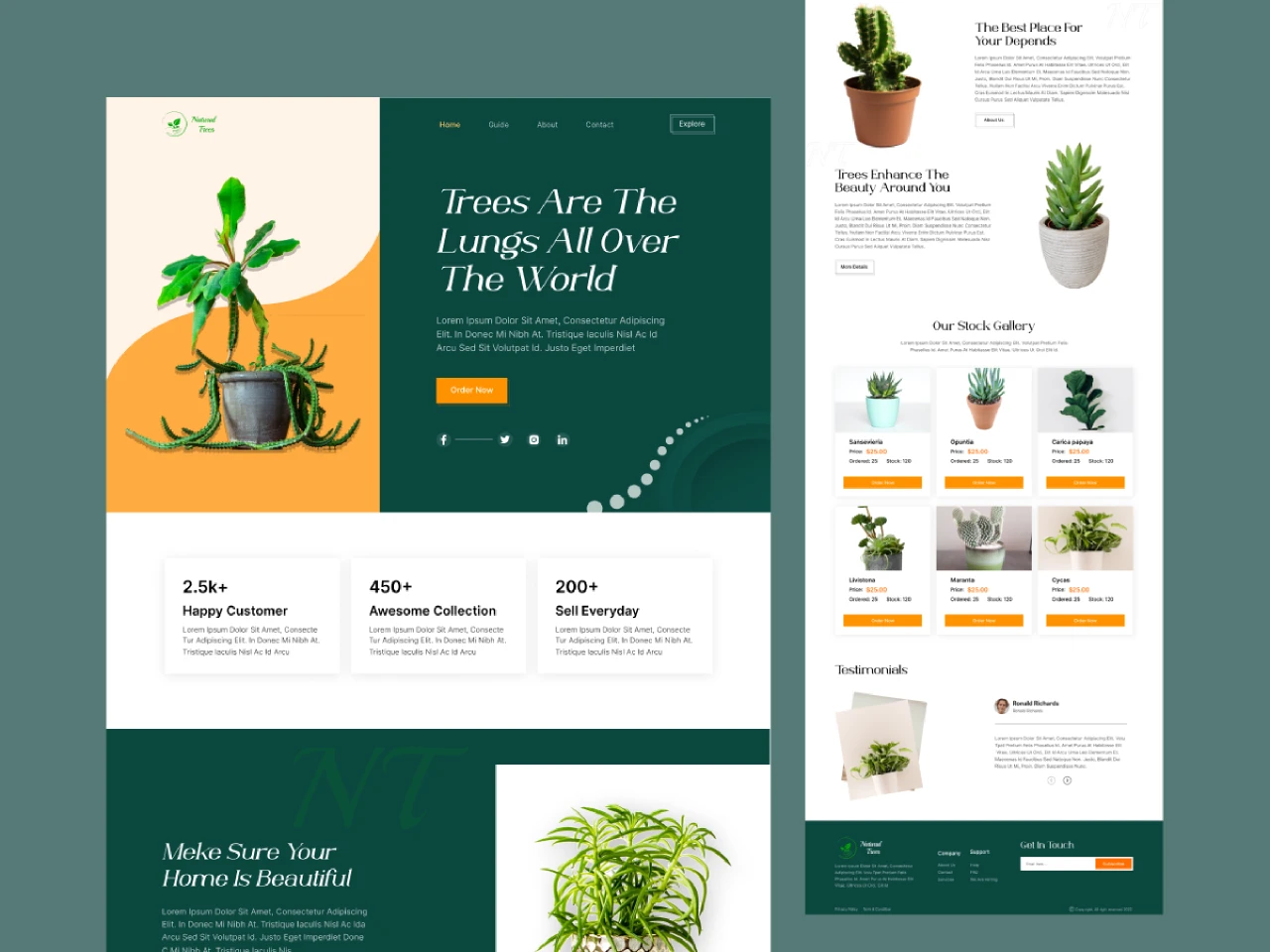 Plant Website Landing Page for Figma and Adobe XD