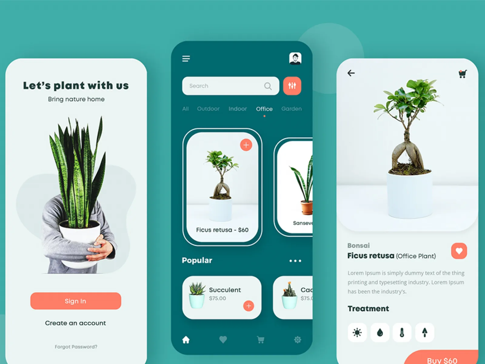 Plants Shop App Design  - Free Figma Template