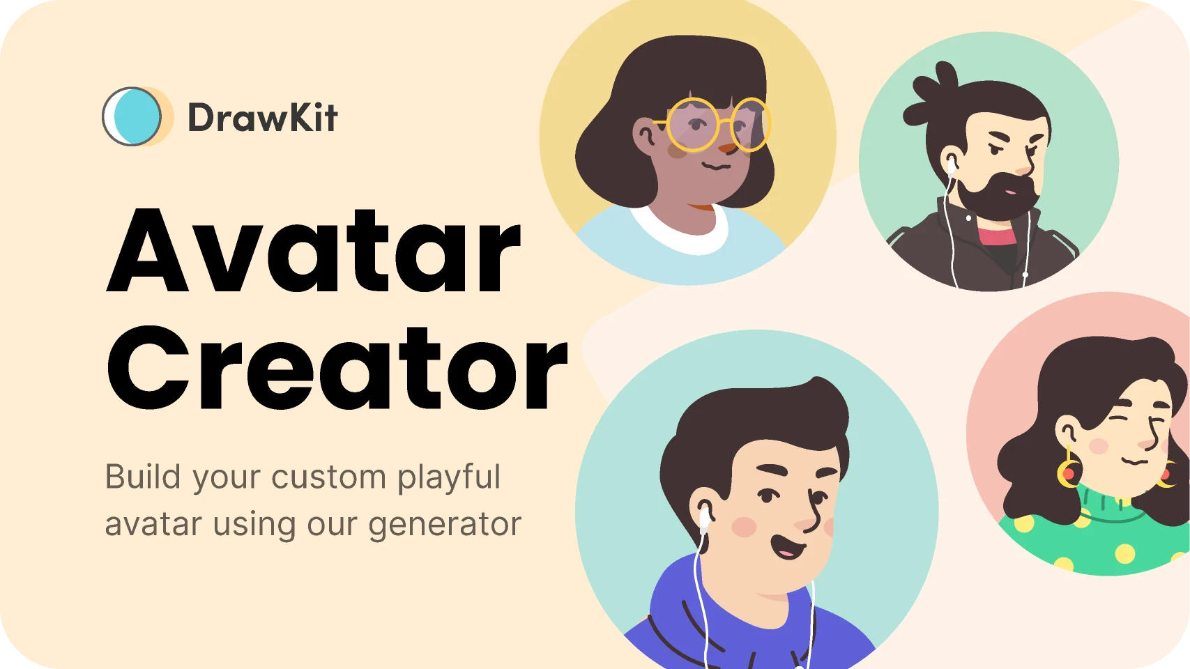 Playful Avatar Creator - DrawKit for Figma and Adobe XD