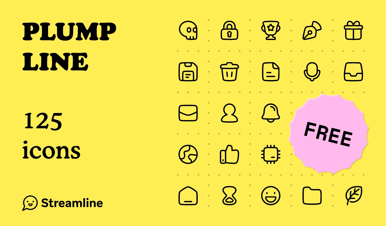 Plump Line Icon Set for Figma and Adobe XD