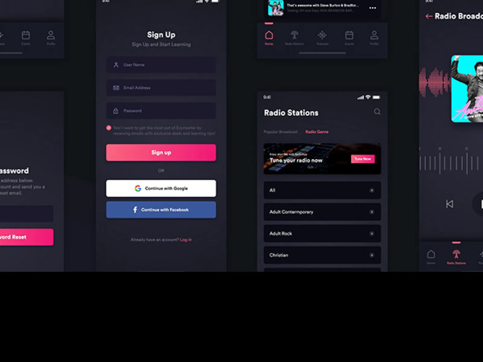 Podcast App free UI kit  - Free Figma Template