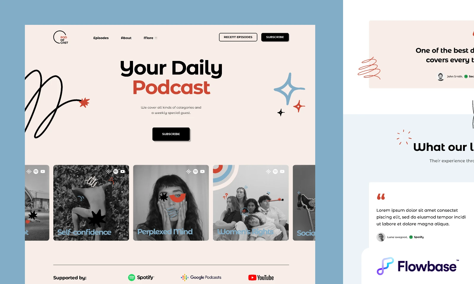 Podcast Template  by Flowbase.co for Figma and Adobe XD