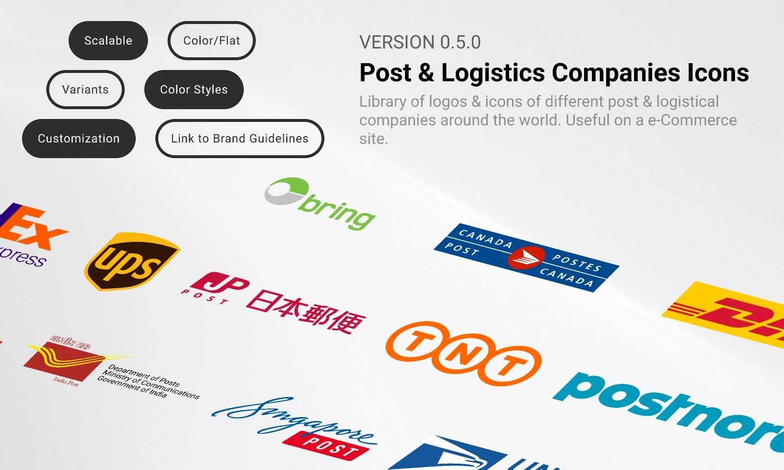 Post & Logistics Companies Icons for Figma and Adobe XD