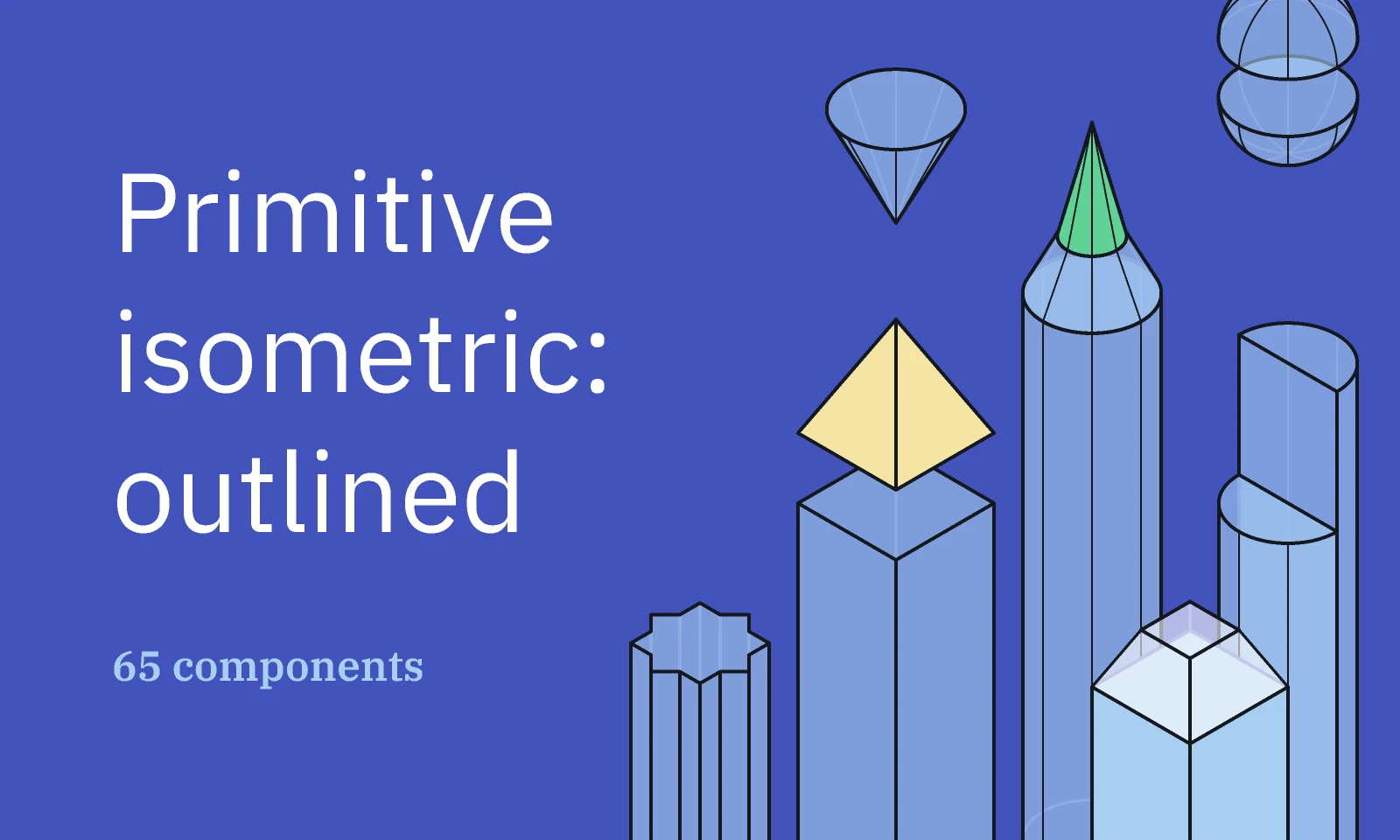 Primitive isometric: outlined for Figma and Adobe XD
