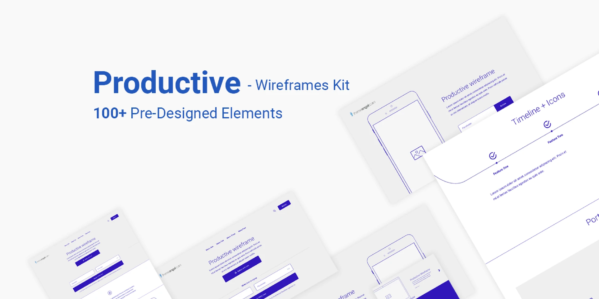 Productive Wireframe Kit for Figma and Adobe XD