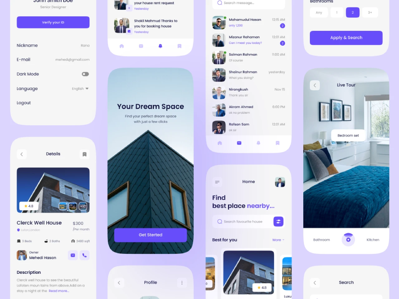 Property or Real Estate App - Mobile iOS UI Kit for Figma and Adobe XD
