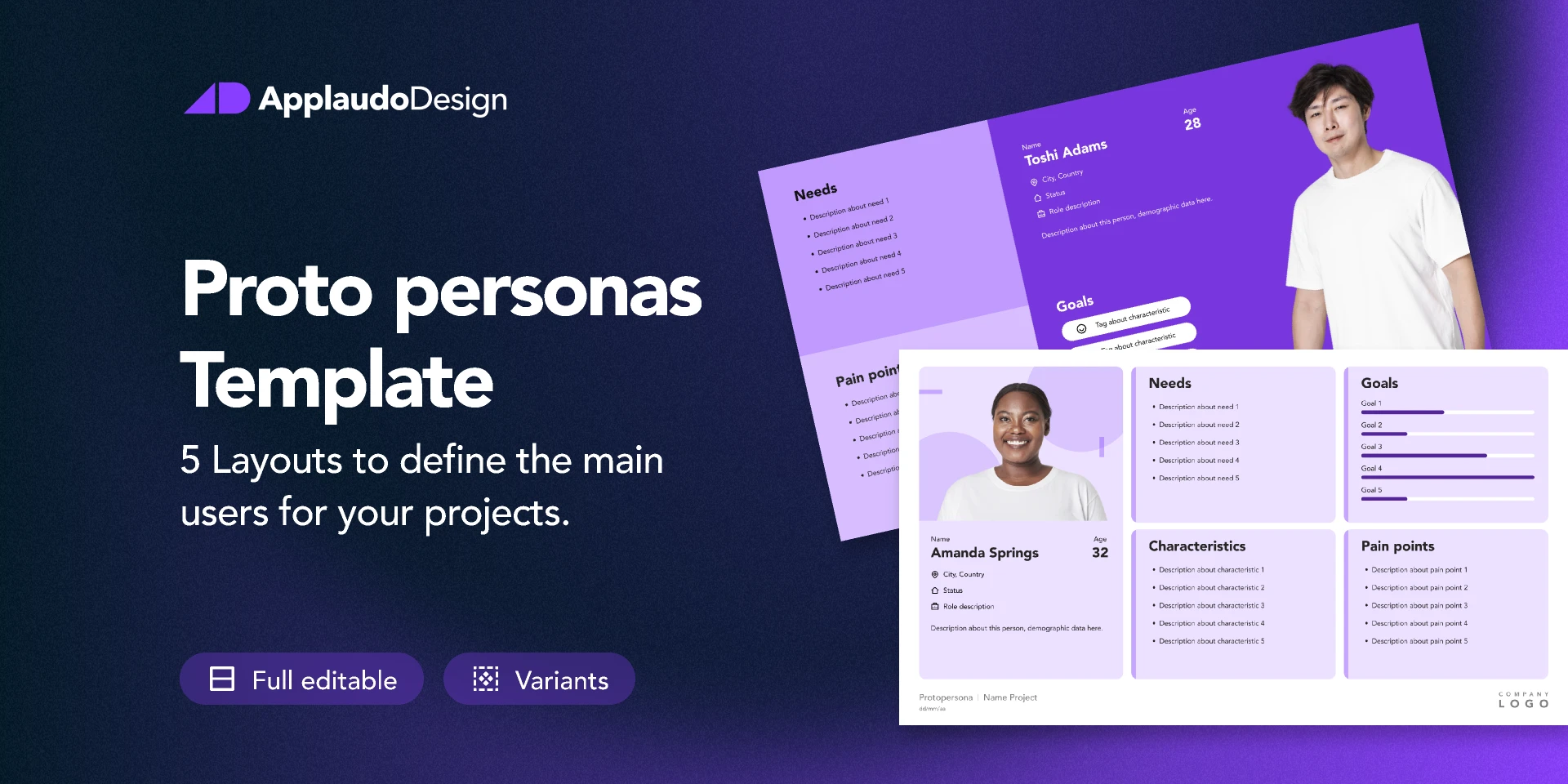 Proto-personas Template for Figma and Adobe XD
