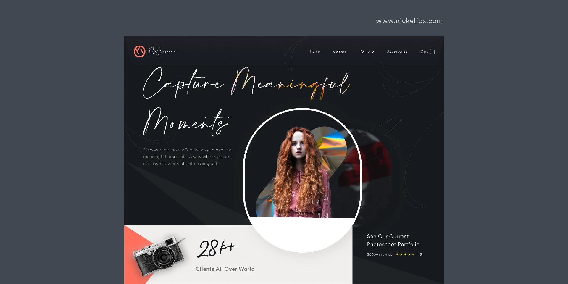 PsCamera Website for Figma and Adobe XD