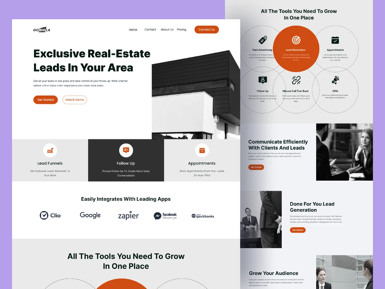 Real-Estate Agency Landing Page for Figma and Adobe XD
