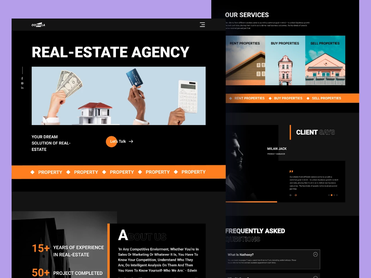 Real-Estate Agency Landing Page for Figma and Adobe XD