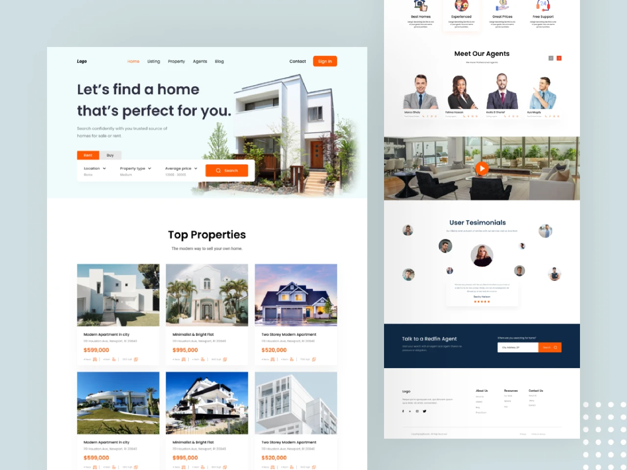 Real Estate Homepage for Figma and Adobe XD
