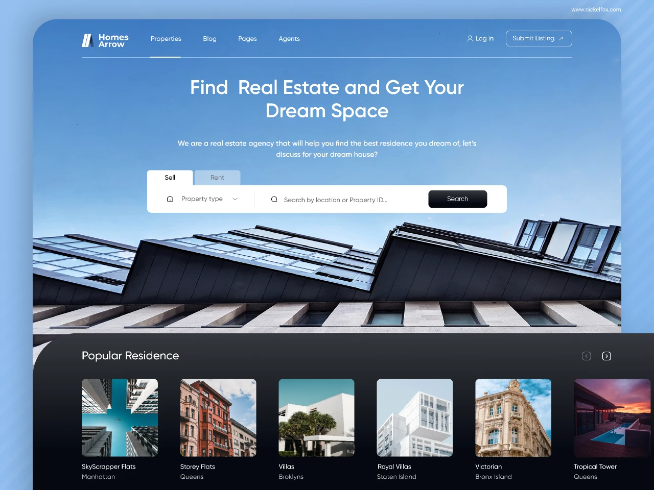 Real Estate Landing Page for Figma and Adobe XD