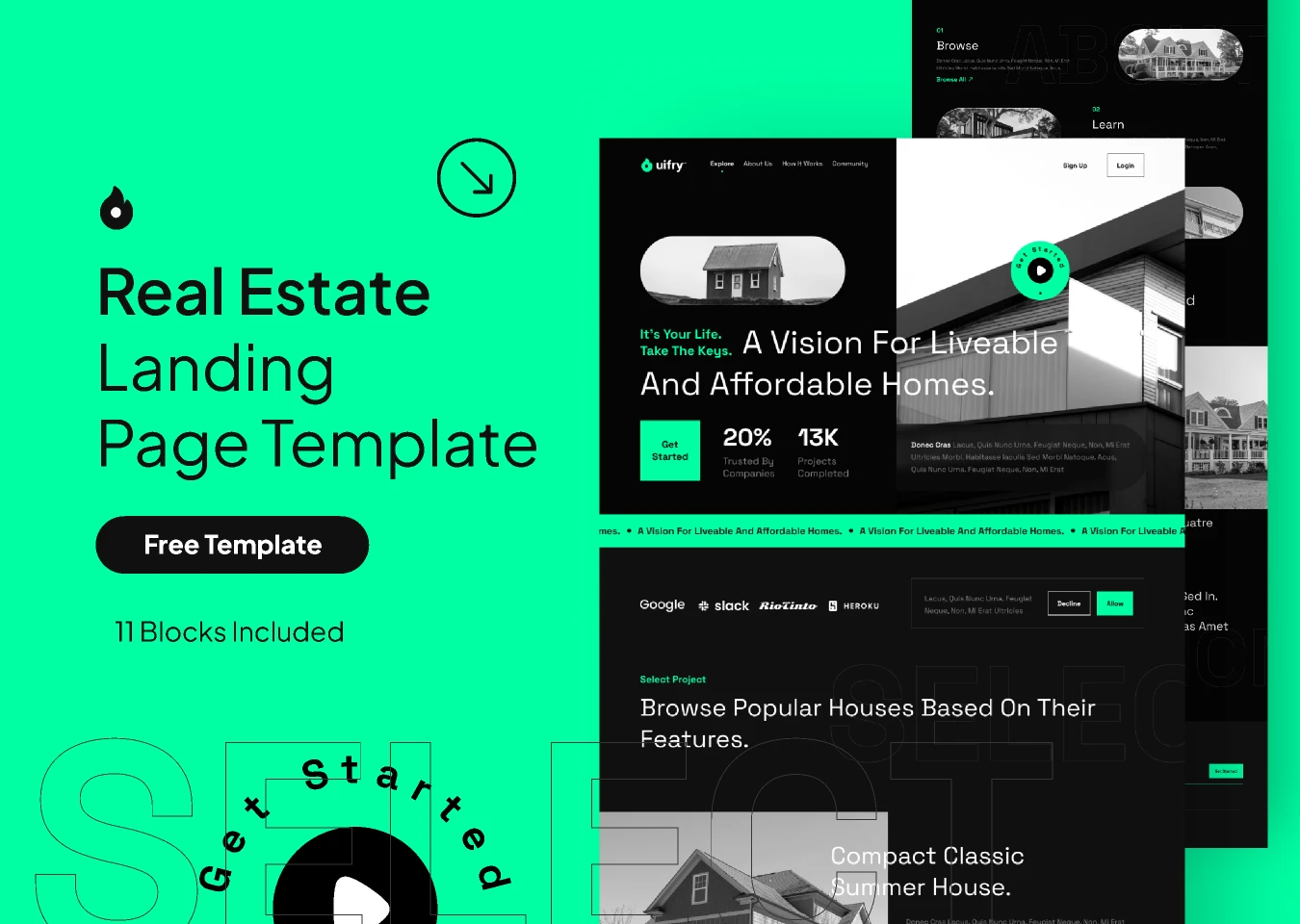 Real Estate Landing Page Free for Figma and Adobe XD