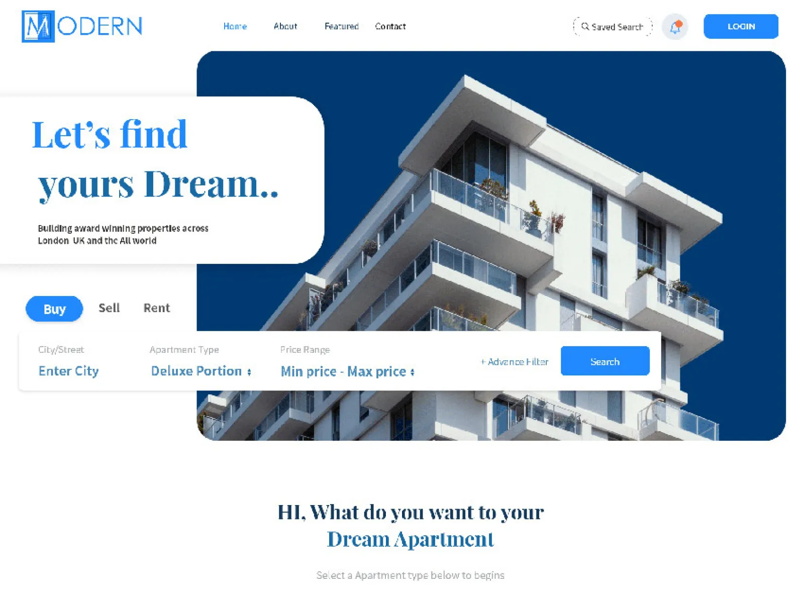 Real Estate Webpage UI  - Free Figma Template
