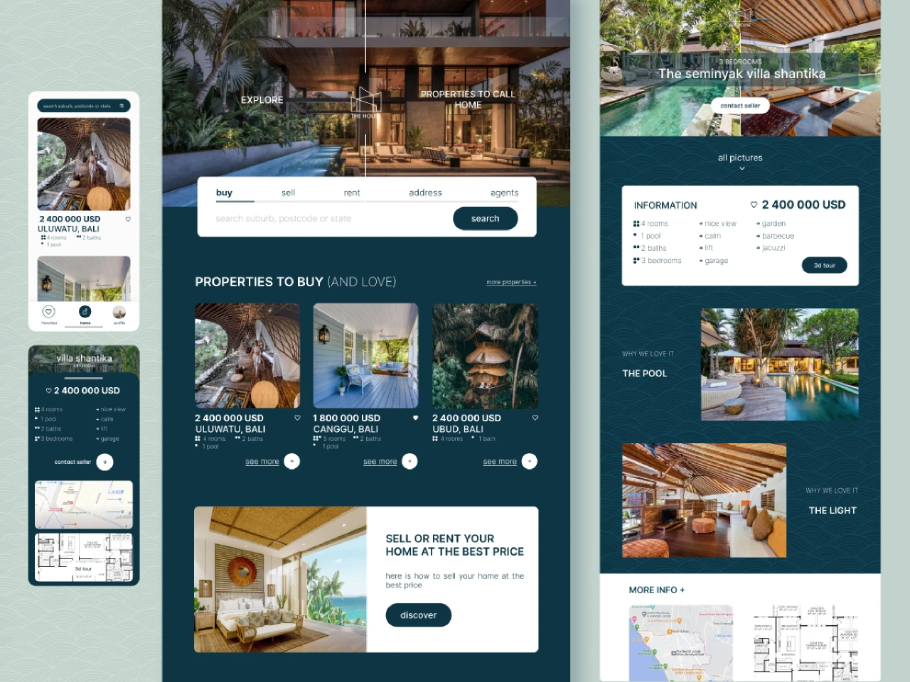 Real Estate website for Figma and Adobe XD
