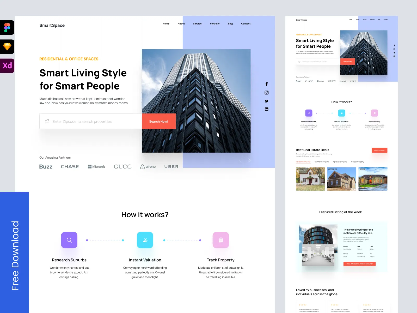Real Estate Website Landing Page  - Free Figma Template