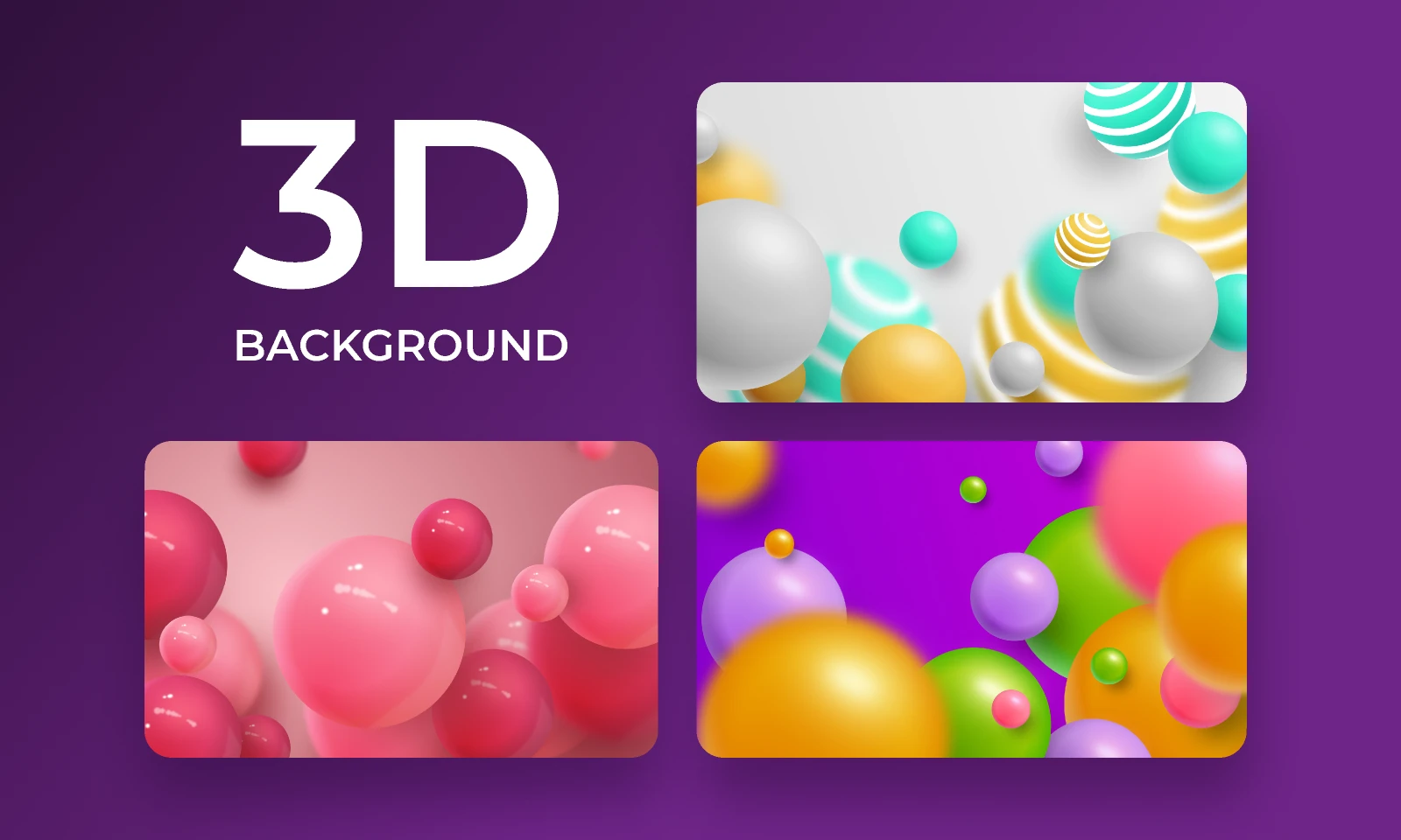 Realistic spheres 3D background [FREE] for Figma and Adobe XD