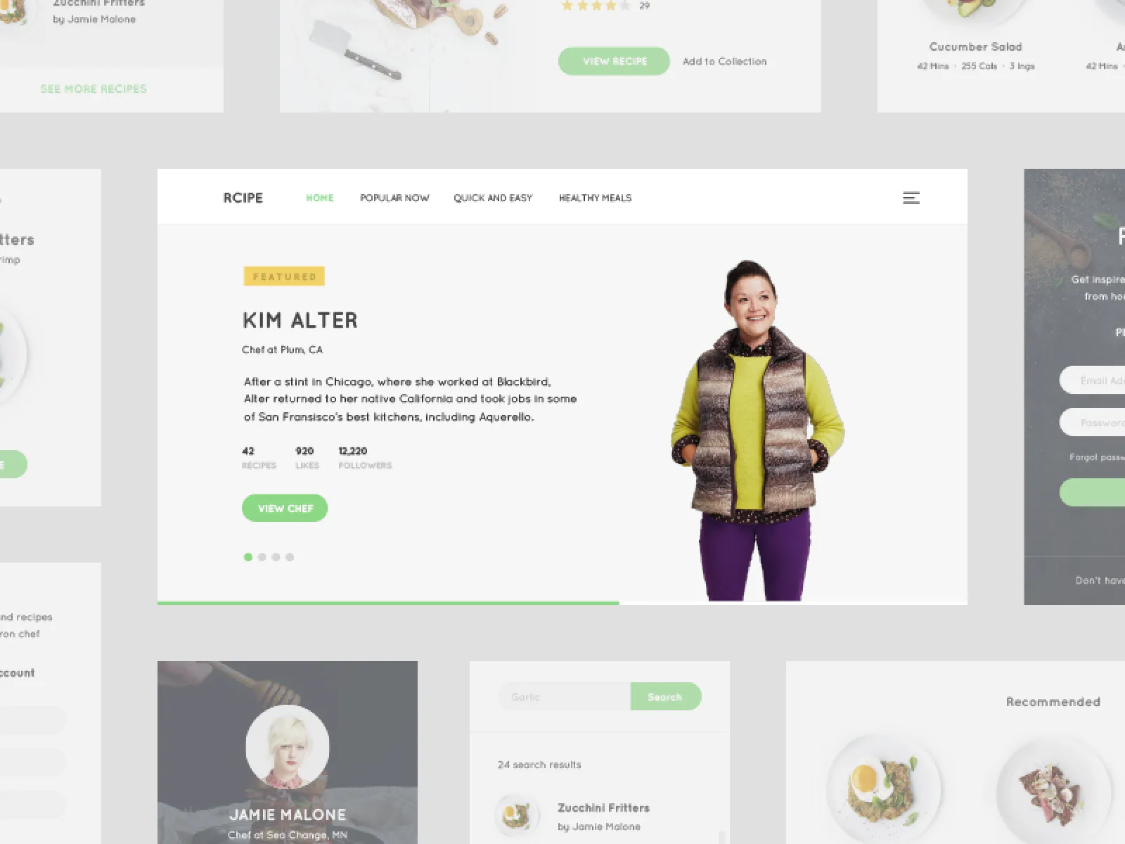 Recipe Free UI Kit  - Free Figma Template
