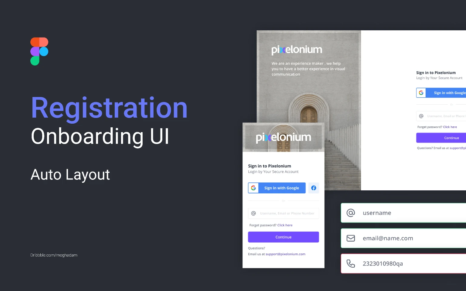 Registration Onboarding UI for Figma and Adobe XD