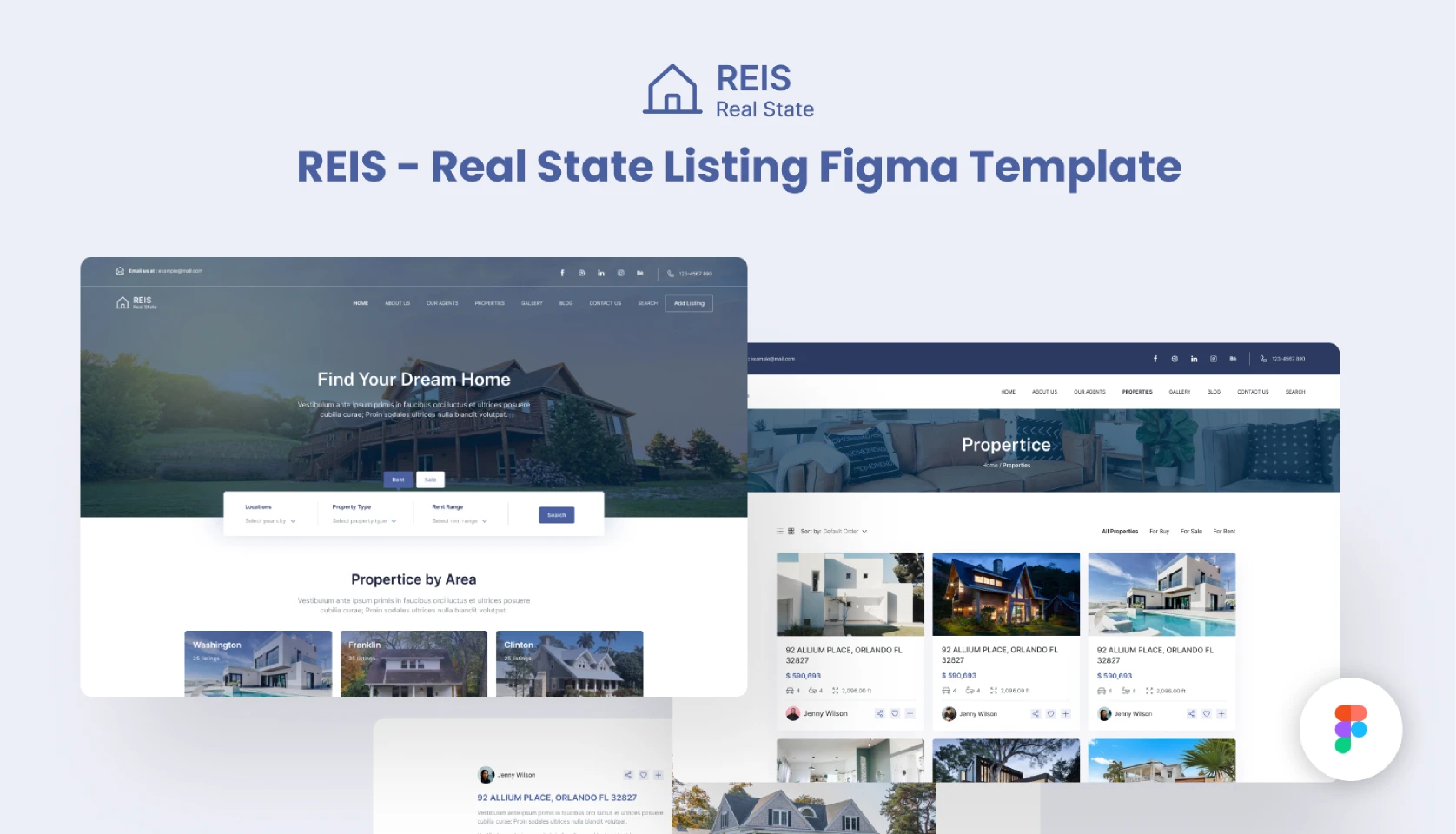 REIS - Real State Listing Figma Template (Community) for Figma and Adobe XD