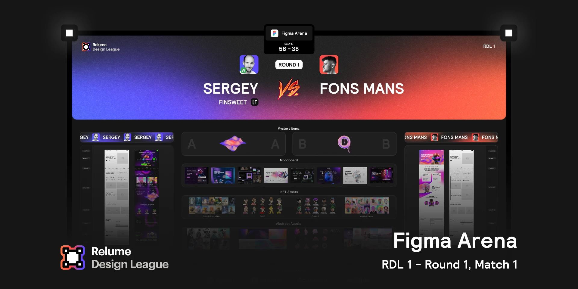 Relume Design League - Figma Arena | Finsweet vs Fons Mans for Figma and Adobe XD