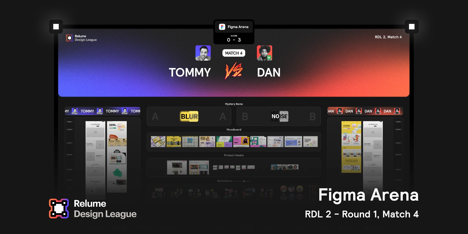 Relume Design League - Figma Arena | Tommy vs Dan for Figma and Adobe XD