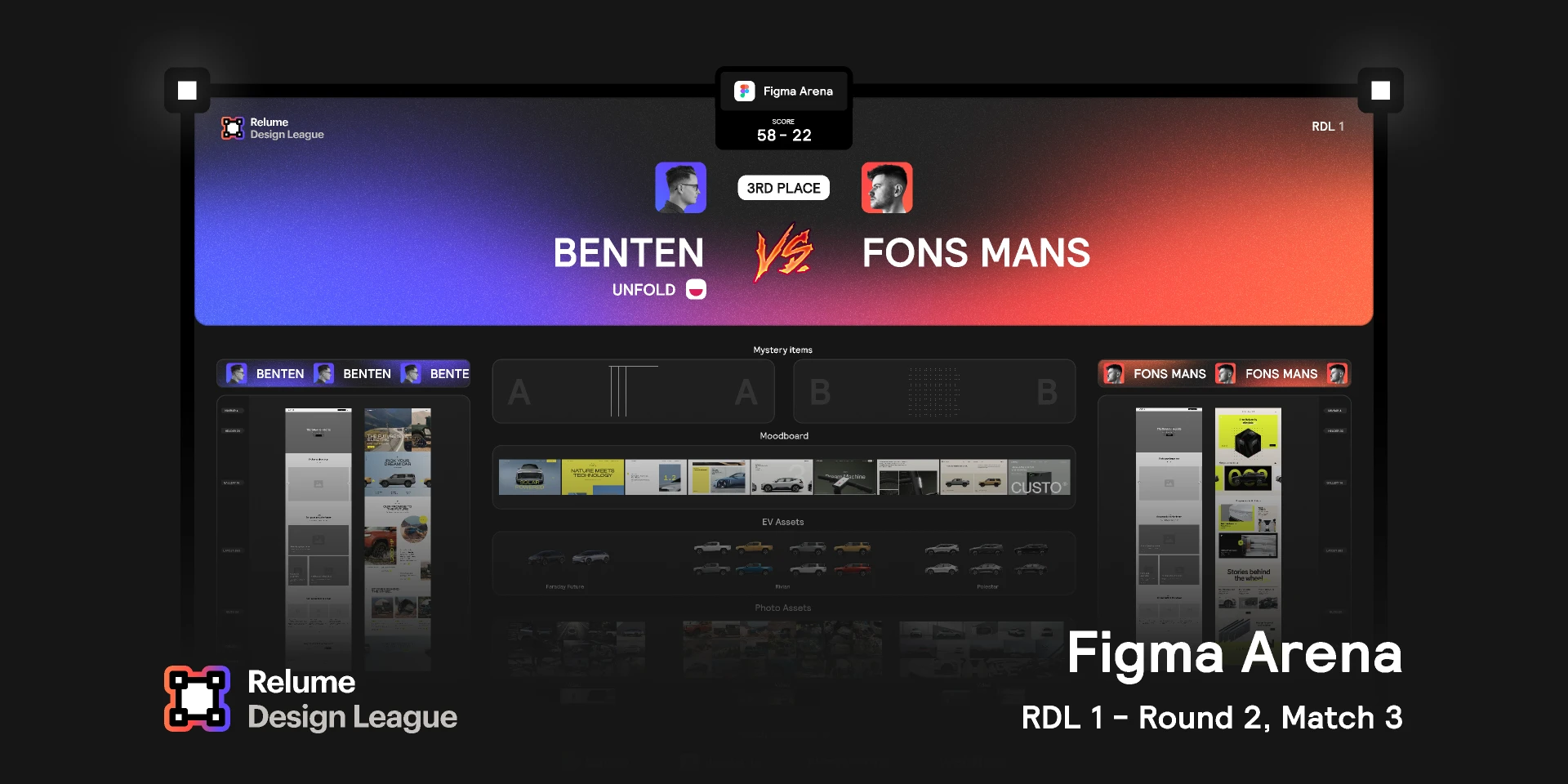 Relume Design League - Figma Arena | Unfold vs Fons Mans for Figma and Adobe XD