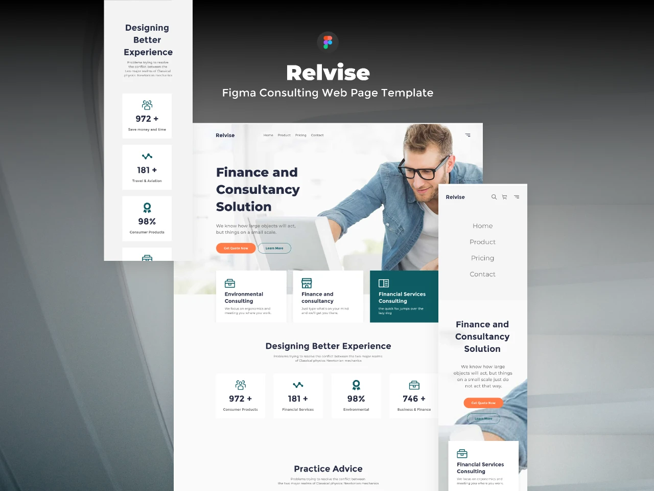 Relvise - Figma Consulting Web Page Template for Figma and Adobe XD