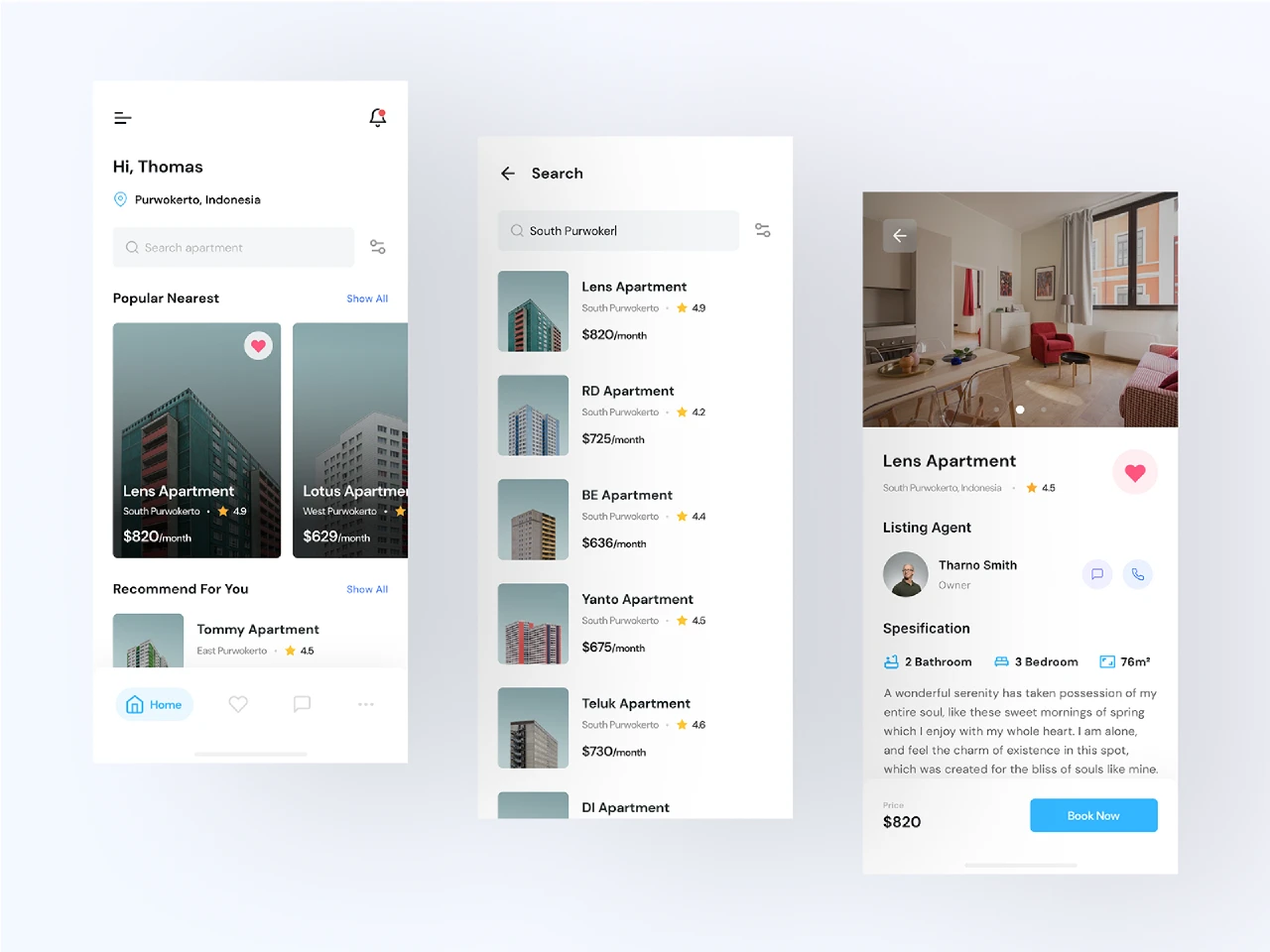 Rent Apartment App for Figma and Adobe XD