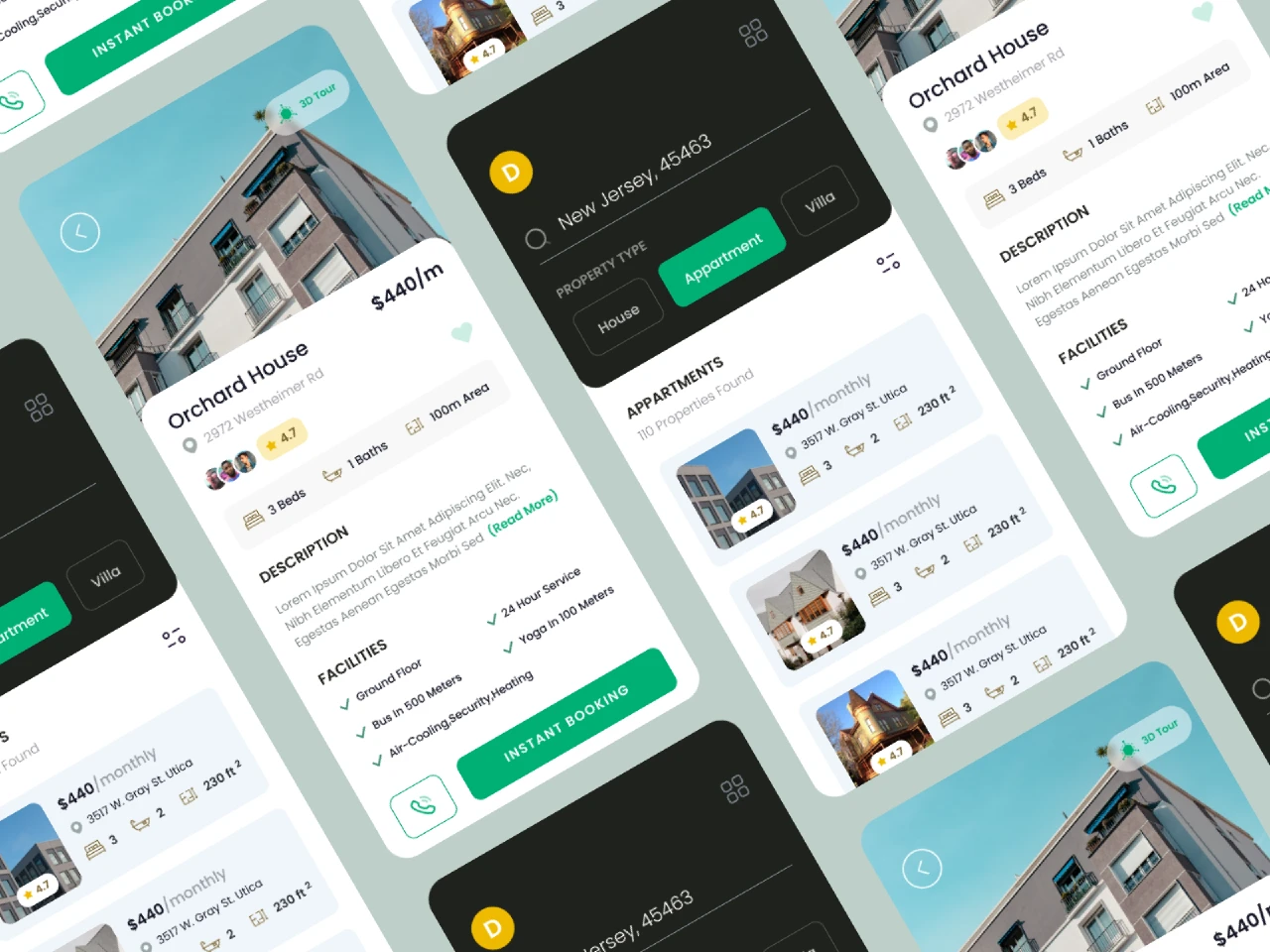Rental App - Real State App for Figma and Adobe XD