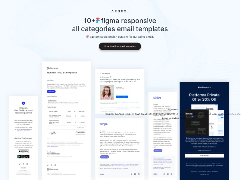 Responsixe Eamil Templete for Figma and Adobe XD