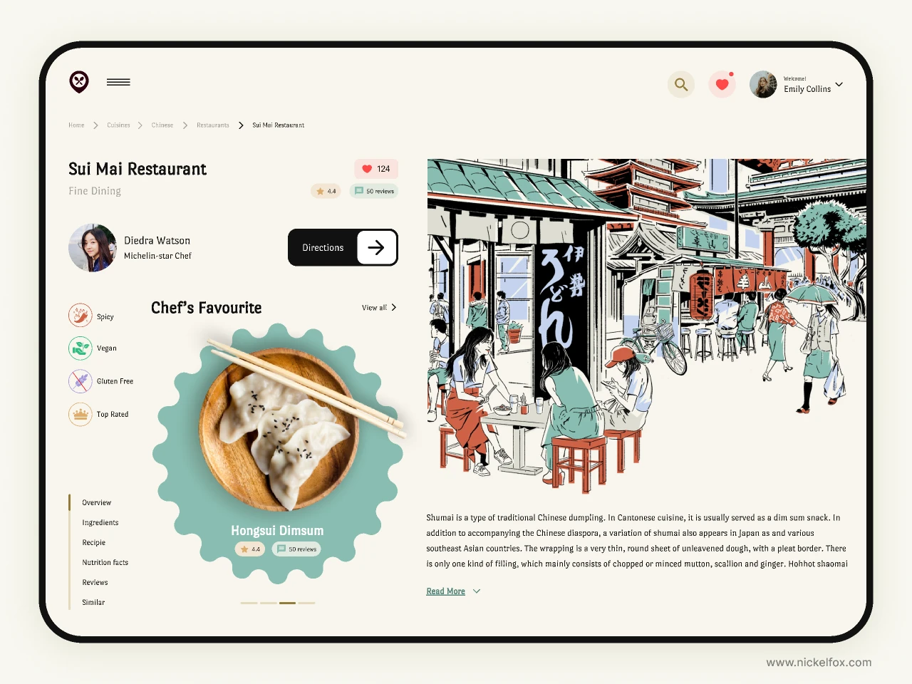 Restaurant App - Landing Page web concept for Figma and Adobe XD
